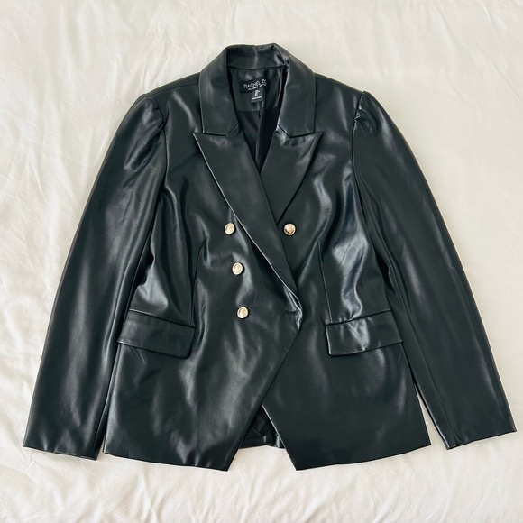 Rachel Zoe Black Leather Blazer - Picture 1 of 4